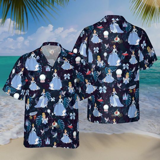 Discover Cinde Fairy Tale Hawaiian Shirt, Magical Princess Vacation Outfit, Fantasy Summer Beachwear
