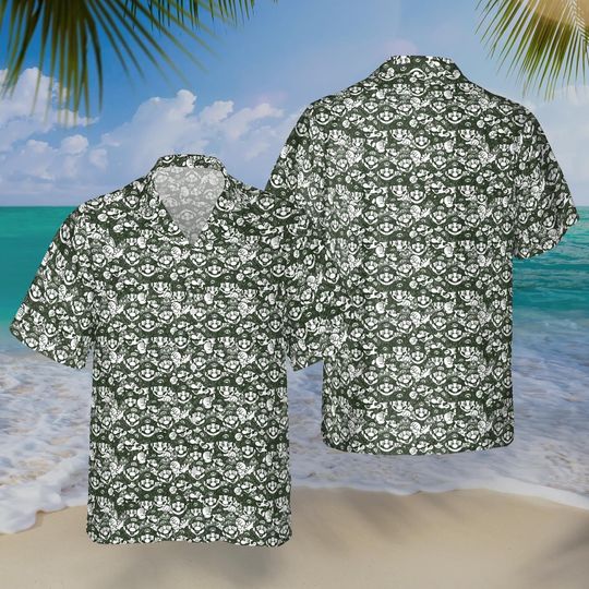 Mario Hawaiian Shirt, Super Mario Button Up, Beach Vacation Gift