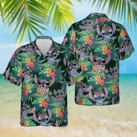 Discover Stitch Funny Hawaiian Shirt, Disney Stitch Tropical Shirt, Disneyland Summer Shirt