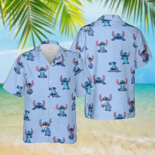 Discover Stitch Funny Hawaiian Shirt, Disney Beach Shirt, Stitch Summer Shirt