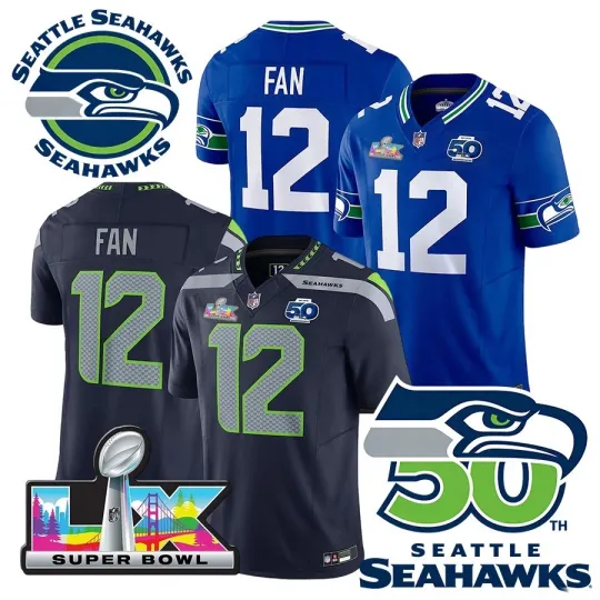 Discover Men's 12s FAN Super B.owl LX Patch Limited Jersey