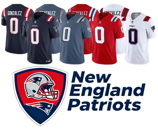 Discover Men/Youth Patriots #0Christian Gonzalez Limited Jersey S-3XL