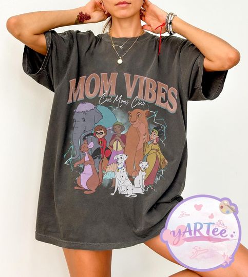 Discover Best Disney Mom Vibes Shirt, Retro Disney Mama Tee, Comfort Colors Mother's Day Gift
