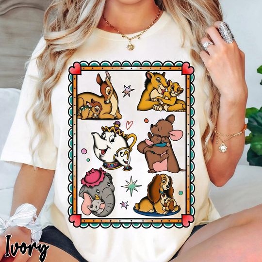 Discover Vintage Disney Mom Vibes Tattoo Style Art T-Shirt, Disney Motherhood Matching Shirt, Happy Mother's Day 2026 Tee