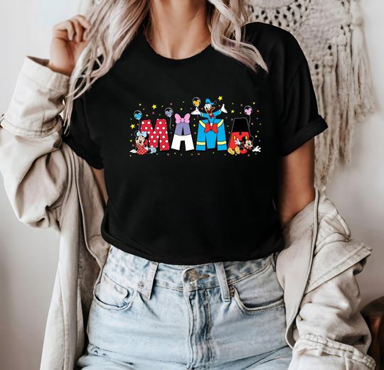 Discover Disney Inspired MAMA Shirt, Custom Character Mom Tee, Personalized Mother's Day Gift