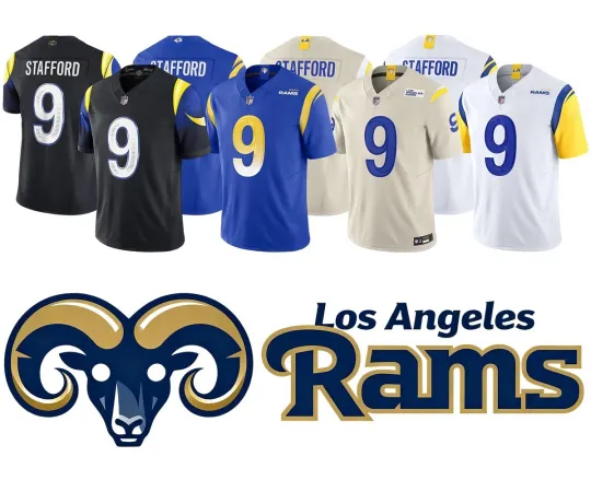 Discover Men/Youth Ramss #9Matthew Stafford Limited Jersey Free Tax