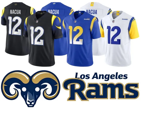 Discover Men/Youth Ramss #12Puka Nacua Limited Jersey Free Tax