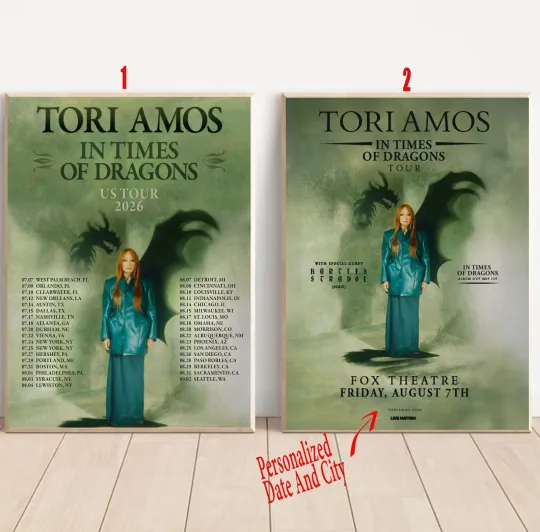 Discover Custom Tori Amos In Times of Dragons US Tour 2026 Poster