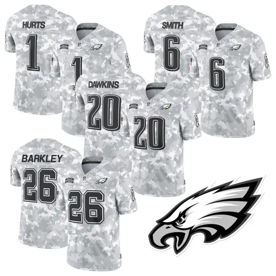Discover Men's Eagless Arctic Camo 2024 Salute Service Limited Jersey