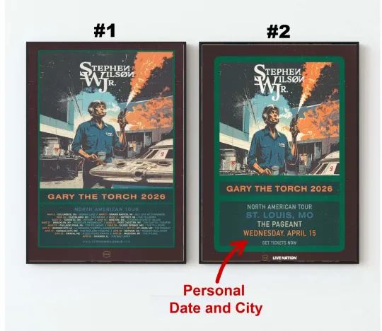 Discover Stephen Wilson Jr Gary The Torch 2026 Tour Poster, Custom Date and City
