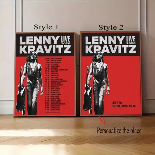 Lenny Kravitz Live 2026 Tour Poster, Custom Poster