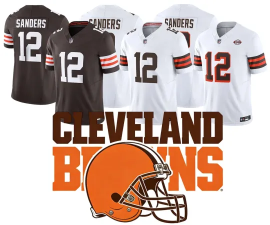 Discover Men's Brownss #12 Shedeur Sanders Limited Jersey Game Player Jersey S-3XL