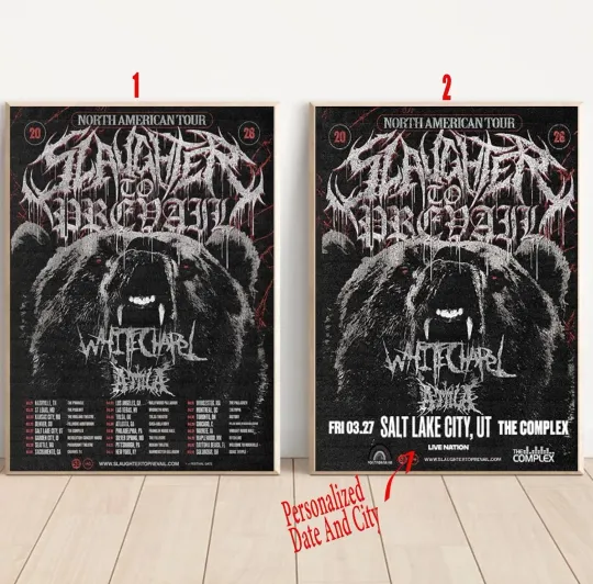 Slaughter To Prevail North America Tour 2026 Custom Poster