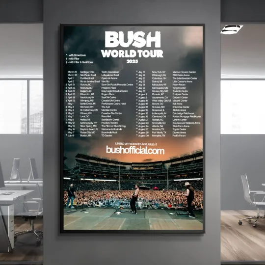Discover Bush World Tour 2025 Poster, Vertical Premium Matte Music Concert