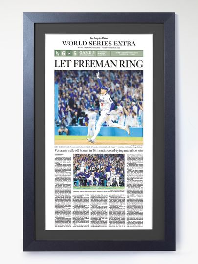 Discover 2025 Los Angeles Dodgers  Let Freeman Ring - Freddy Home Run World Series Poster