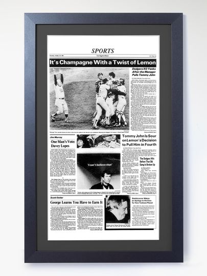 Discover 1981 Los Angeles Dodgers  Champagne with a Twist of Lemon - World Series Champions Poster