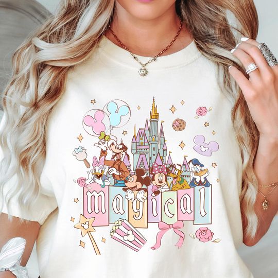 Discover Disney Mickey and Friends Shirt, Disney Magical Pastel Park Snacks Shirt, Magical Castle 2026 Shirt