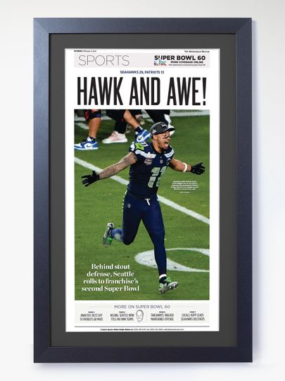 2026 Seattle Seahawks  Hawk and Awe!  Super Bowl LX Champions vs Patriots Poster( No Framed )
