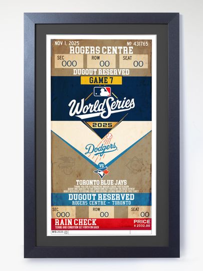 Discover 2025 World Series Ticket - "Final Out" - LA Dodgers vs Blue Jays All Games Poster