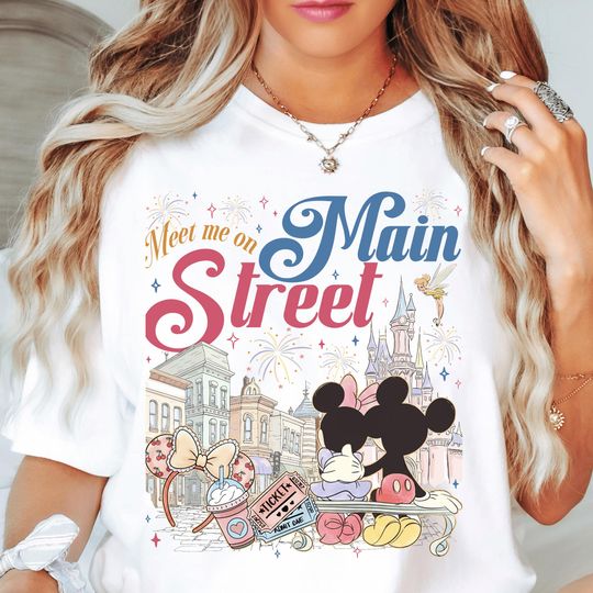 Discover Meet Me On Main Street T-Shirt, Main Street Theme Park Tee, Disney Family Trip Matching 2026 Shirt