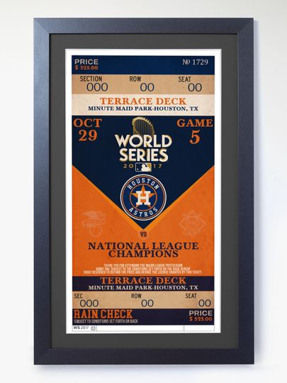 Discover 2017 World Series Ticket  Seven-Game Chaos  Houston Astros vs Los Angeles Dodgers Game 7 Poster