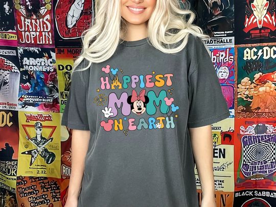 Discover Comfort Colors Shirt, Happiest Mom On Earth Tee, Mothers Day Tee, Minnie Mommy Shirt