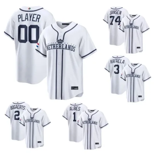 Discover Man's Netherlands Baseball White 2026 World Baseball Classic Home Stadium Jersey