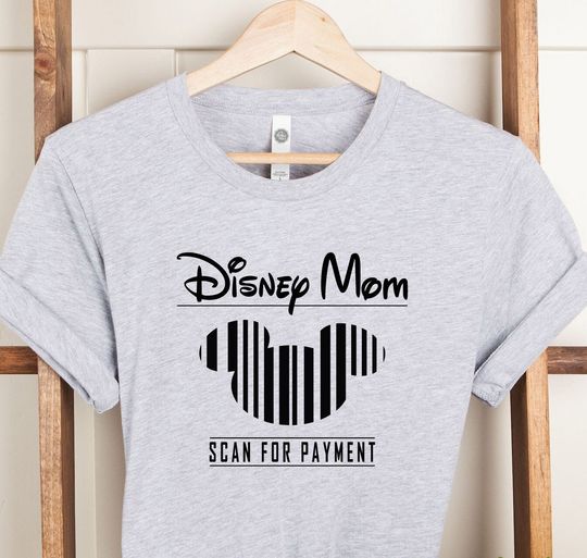 Discover Disney Mom Scan For Payment Shirt, Barcode Disney Shirt, Minnie Mouse Mom, Disney Mom T-Shirt