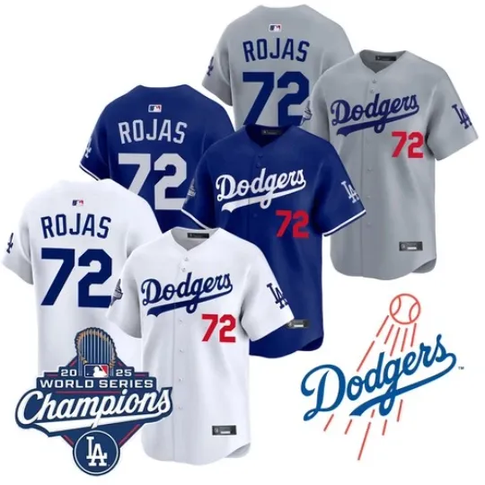 Discover Men's Dodgerss #72 Miguel Rojas 2025 World Series Champions Home Jersey S-3XL