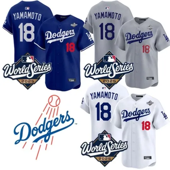 Discover Men's Dodgerss #18 Yoshinobu Yamamoto 2025 World Series Jersey All Printed S-3XL