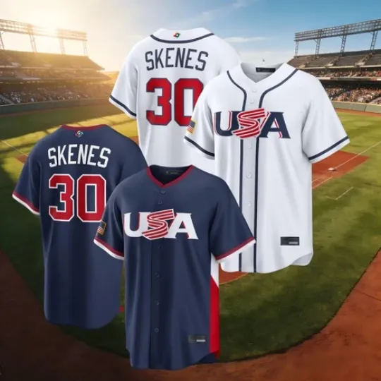 Discover Paul Skenes #30 WBCC USA Baseball Jersey White/Navy