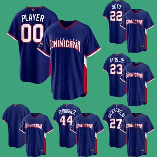 Discover Men's NWT Dominican 2026 World Classic Printed Jersey Royal