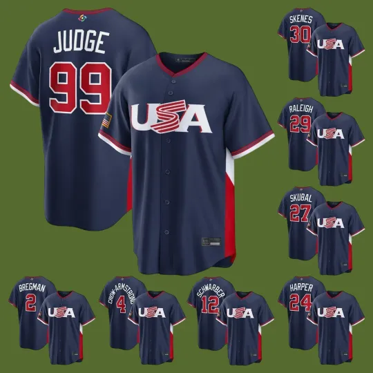 Discover MEN USA 2026 World Classic Printed Jersey Navy