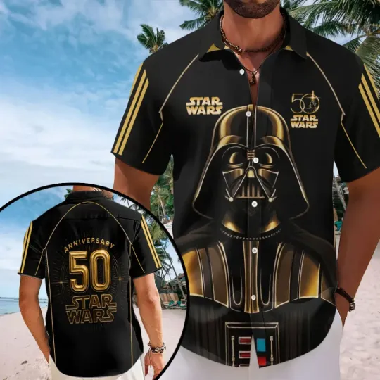 Discover Star Wars 50th Anniversary Short Sleeve Button-Down Shirt