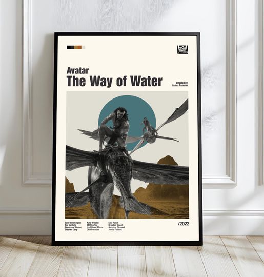Discover Avatar The Way of Water Poster - Mid-Century Modern Sci-Fi Vertical Poster