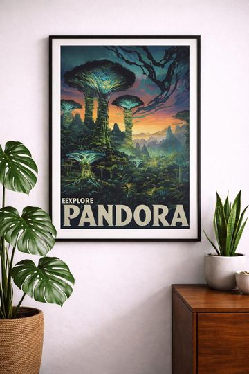 Discover Pandora Rolled Poster, Sci-Fi Fantasy Landscape Wall Art, Avatar and Way of the Water Poster