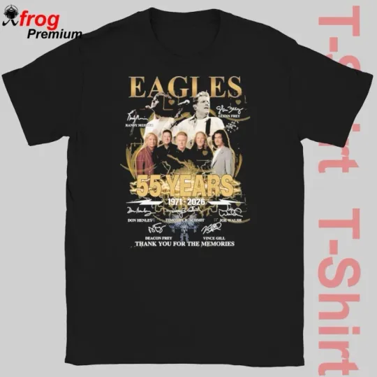 Discover Eagles 55 Years 1971-2026 Signature Thank You T-Shirt
