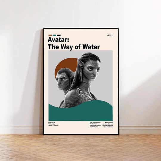 Discover Avatar: The Way of Water Movie Poster James Cameron Sam Worthington Vintage Matte Vertical Poster