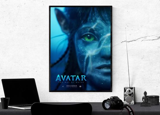 Discover Avatar The Way of Water Movie Poster Zoe Saldana James Cameron Premium Matte Vertical Wall Art