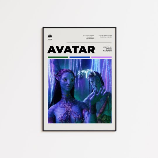 Discover Avatar Movie Poster - Minimalist Vintage Retro Wall Art for Home Decor