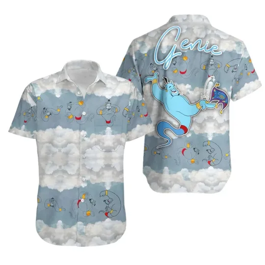 Discover Genie Disney Hawaiian Shirt, Disney Cruise Button Down Shirt, Aladdin Lovers Gift