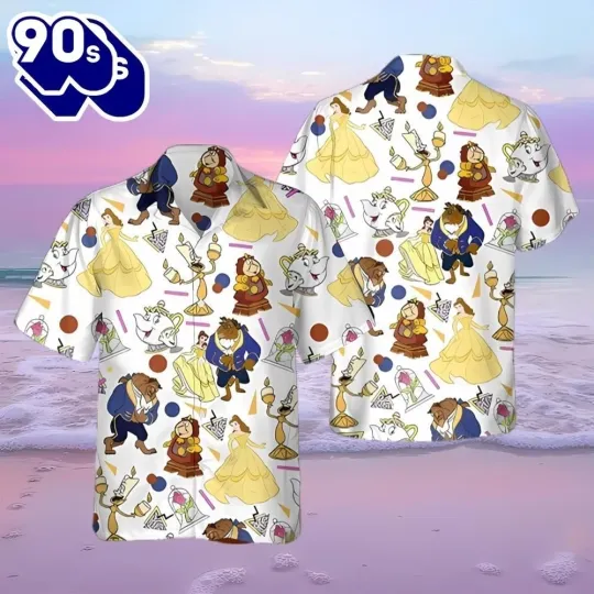 Discover Disney Beauty And The Beast Hawaiian Shirt, Disney Cruise Button Down Shirt