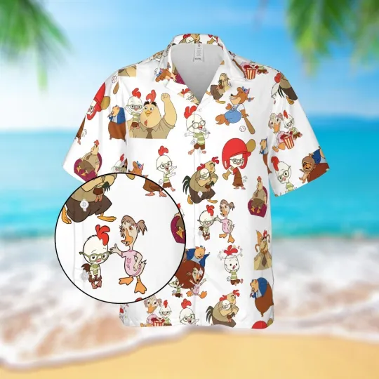 Discover Disney Chicken Little Hawaiian Shirt, Disney Cruise Button Down Vacation Shirt