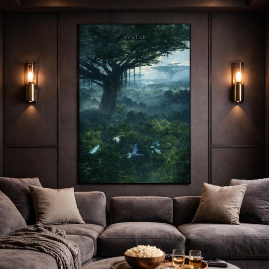 Discover Avatar The Way of Water Forest Poster | Pandora Nature Wall Art | Sci-Fi Movie Print