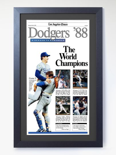 Discover 1988 Los Angeles Dodgers  The World Champions - World Series Champions Poster( No Framed )