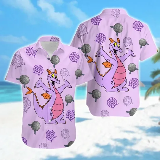Discover Figment Dragon Epcot Disney Hawaiian Shirt, Disney Cruise Button Down Shirt
