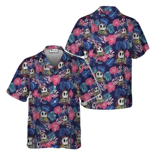 Discover Disney Jack Skellington Hawaiian Shirt, Disney Cruise Button Down Vacation Shirt