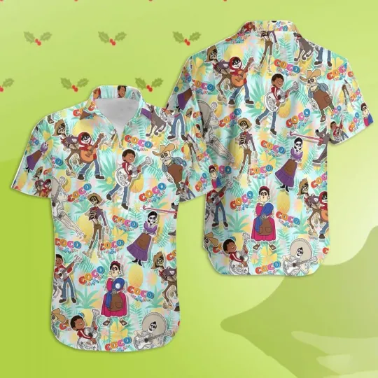 Discover Coco Hawaiian Shirt, Disney Cruise Button Down Shirt, Coco Sugar Skulls Shirt