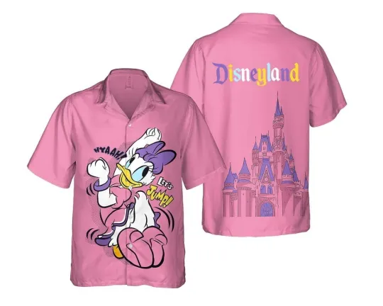 Discover Disney Daisy Duck Hawaiian Shirt, Disney Cruise Button Down Vacation Shirt