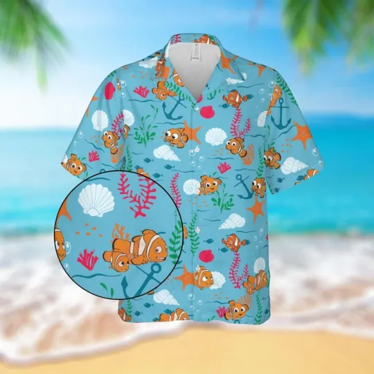Disney Finding Nemo Hawaiian Shirt, Disney Cruise Button Down Vacation Shirt